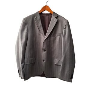 John W Nordstrom 48R Gray Wool Blazer Reda Fabric Made USA Mens Sport Coat